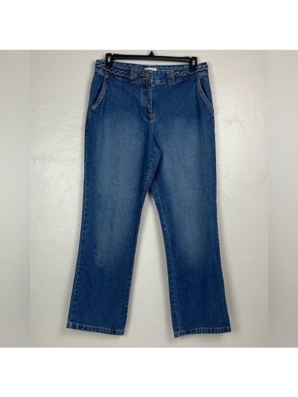 Christopher & Banks Boot Cut Jeans 32x30.5 Women's 12 Cotton braided waist
